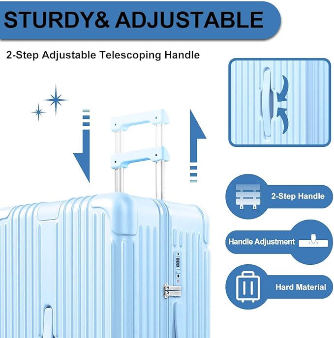 Krute 28 inch Luggage with Spinner Wheels Checked Suitcases with USB Port and Cup Holder TSA Lock PC+ABS Hardside Luggages