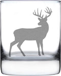 Bevvee Deer Whiskey Rocks Glass - Cabin Themed Gifts or Rustic Decor for Men and Women - Fun Whisky Drinking Tumbler - 10.25 oz