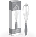 Misen Stainless Steel Balloon Whisk - Dishwasher Safe - Ergonomic Silicone Grip, Versatile Cooking Whisk for Eggs, Durable Construction - Professional-Grade Kitchen Tool - Gray