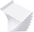 Lifewit 8 Pcs Plastic Serving Tray for Party Supplies, 16" x 12" White Trays for Serving Food, Reusable Extra Large Platter for Buffet, Fruit, Dessert, Veggie, Holiday Christmas Essentials, Rectangle