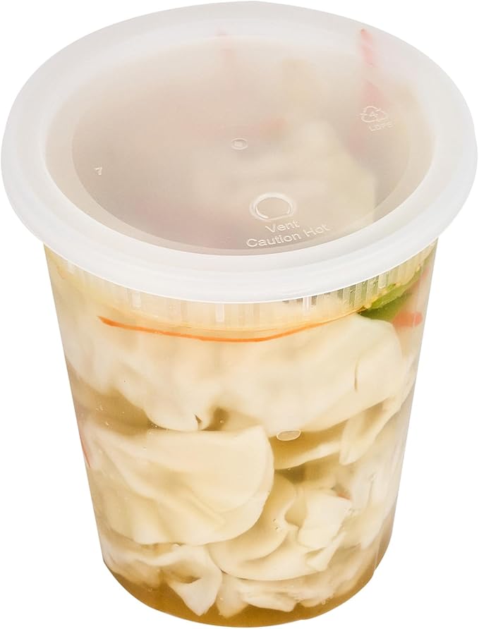 Restaurantware Plastic Food Container 100 Pack of 40 oz Clear Microwave-Safe Storage Container With Lid Leakproof Round Shape Disposable Freezer-Safe