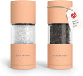 LARS NYSØM Salt and Pepper Grinder Set, Manual Salt and Pepper Mills with Adjustable Ceramic Grinder, Design Spice Shaker Set (Creamy Peach)