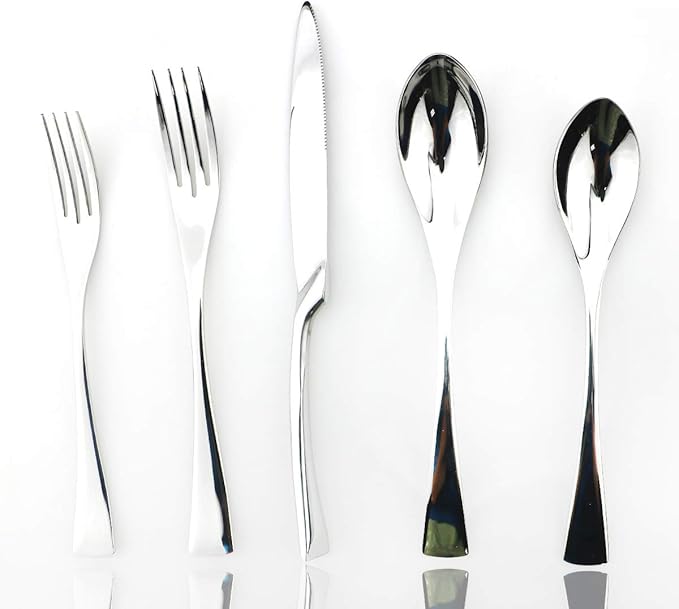 JASHII 18/10 Stainless Steel 20 Piece Mirror Polished Silver Flatware Set,Dinner Knife Fork Salad Fork Dessert Spoon，Service for 4 ，Silverware Utensil Sets