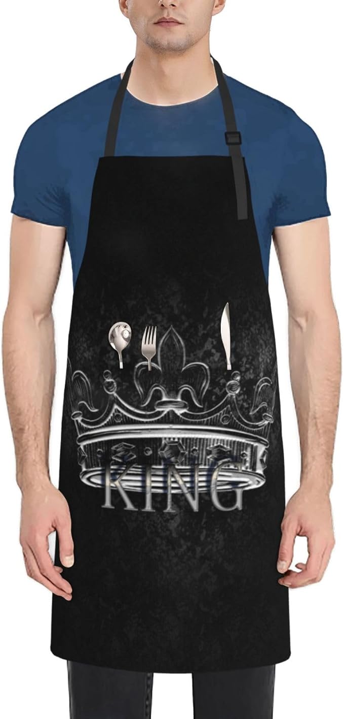 King Aprons Mens Aprons with Pockets and Adjustable Cool Apron for Gardening Cooking Kitchen