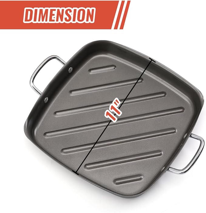 Grill Pan for Outdoor Grill - 11” Grill Pan BBQ Grill Topper With Handles Grill Trays For Grilling Barbecue Tray