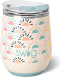 Swig Life 12oz Wine Tumbler with Lid, Stainless Steel, Dishwasher Safe, Portable, Triple Insulated Wine Tumbler (Sun Chaser)