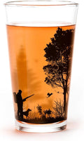 Black Lantern Pint Glass – Beer Glasses for Craft Beer Enthusiasts - One 16oz. Premium Pint Glass for Nature Lovers - Glasses for Cocktails Beer Water and Juice (Hunting Landscape)