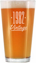 Vintage 1982 Pint Glass for Beer - 43rd Birthday Gifts for Men or Women Turning 43 - Fun Bday Party Decor - 16 oz