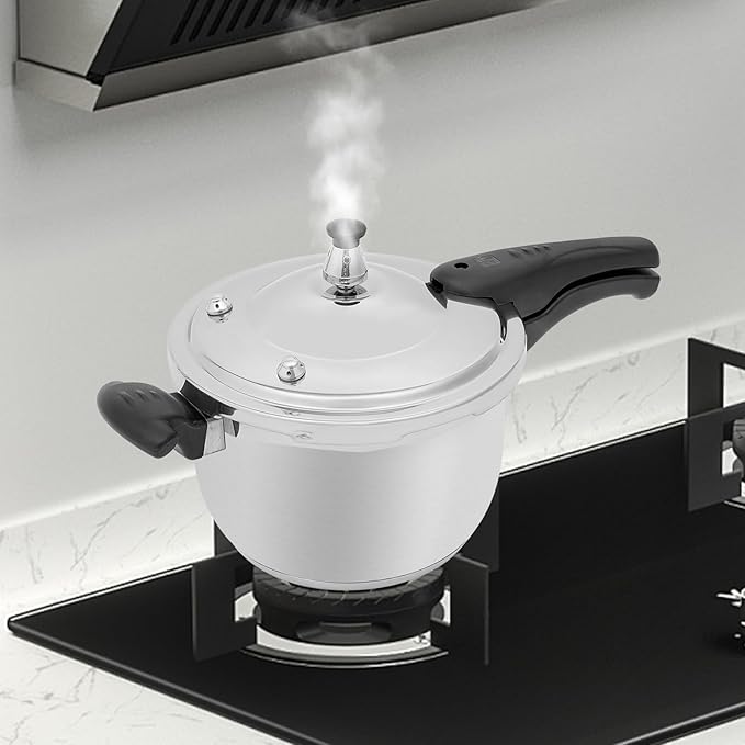 Stainless Steel Pressure Cooker Small Pressure Pot 80Kpa High Security Pressure Canner with Handle for Home Restaurants (4L/4.23Qt)