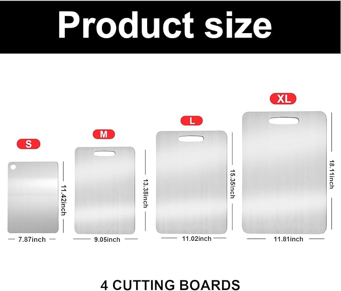 Katuchef Titanium Cutting Board,2026 New 100% Pure Titanium Cutting Boards for Kitchen,Titan Cut Pro Non toxic Doubld-Side Durable Chopping Boards, Easy to Clean and Store(1PC-M:13.38 * 9.05)