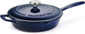 Tramontina Bestow Enameled Cast Iron Skillet with Lid, 10-inch Frying Pan, Blue