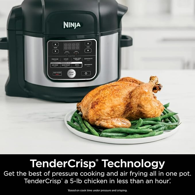 Ninja Foodi PRO 10-in-1 Pressure Cooker, 6.5-Quart, with Air Fry, TenderCrisp Technology, Slow Cook, Steam, Sous Vide, Ceramic-Coated Nonstick, Dishwasher Safe