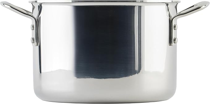 WINCO Tri-Ply Stock Pot, 6-quart-qt-6qt, Silver