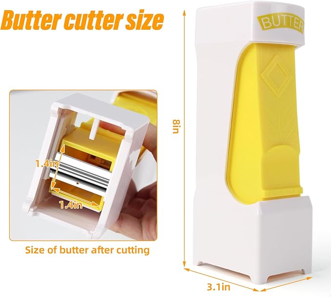 Butter Slicer,Butter Cutter,One Click Stick Butter Cutter,Cheese Splitter, Butter for Making Bread, Cakes,Cookies,Bread