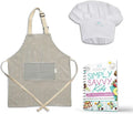 TOVLA JR. Apron Gift Set for Kids with Pocket for Boys and Girls, Comfortable Cotton Canvas for Baking and cooking