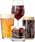 Blue Ridge Mountain Gifts - New Orleans Souvenir - Louisiana Glassware Gift, Etched City Map, Laser Engraved and Dishwasher Safe