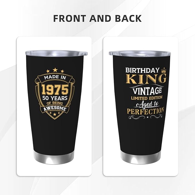 50th Birthday Gifts for Him, 50th Birthday Gifts for Men, Gift for 50 Year Old Man Tumbler, 20oz Coffee Tumbler, 50 Year Old Gifts for Men Coffee Mugs