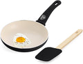 GreenLife Soft Grip 8” Frypan Skillet and Spatula Breakfast Cookware Set, PFAS-Free Ceramic Nonstick, Silicon Spatula with Bamboo Handle, Egg Omelette Bacon, Dishwasher Safe, Stay-Cool Handles, Black
