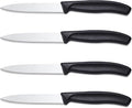 BEWOS Paring Knife - Straight Edge Paring Knives Set of 4, Ergonomic Handle, Classic Black PP Plastic Handle, Fruit Knife & Cutting Knives for Kitchen, 4.1-inch Pointed Tip