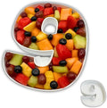 Hard Plastic Reusable Fillable Letters Numbers Serving Trays for Party Decoration (9, White)