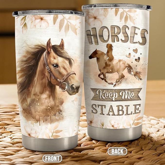 20oz Stainless Steel Insulated TumblerHorse Tumbler 20oz Stainless Steel Insulated Coffee Travel Mug Cup for Women Girls Horse Gifts for Birthday Christmas Mothers Day