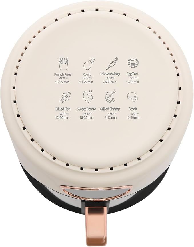 Air Fryer 1200W with Glass Window, 3.8Qt Large Capacity, 8 Presets, Digital Touchscreen, Non-Stick & Dishwasher Safe Basket US 110V (White)