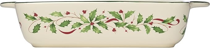 Lenox 898091 Holiday Square Baking Dish, Christmas, Festive Kitchen Decor