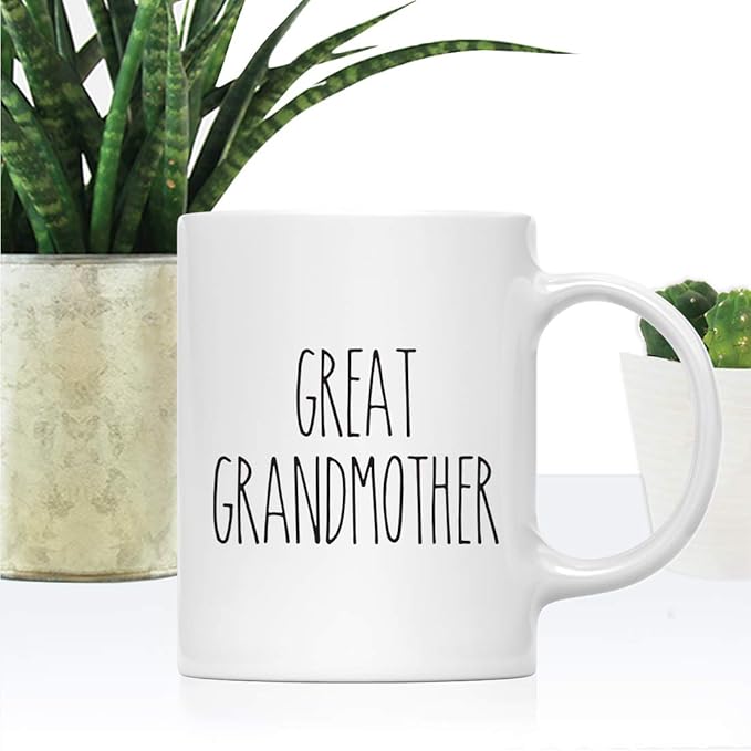 Andaz Press Simple Rustic Farmhouse Kitchen Decor 11oz. Ceramic Coffee Tea Mug Gift, Great Grandmother, 1-Pack, Mother's Day Birthday Christmas Gift Ideas for Family, Friends