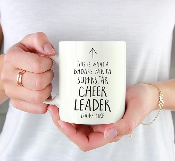Andaz Press Funny 11oz. Ceramic Coffee Tea Mug Gift, This is What a Badass Ninja Superstar Cheer Leader Looks Like, 1-Pack, Birthday Christmas Gift Ideas Coworker