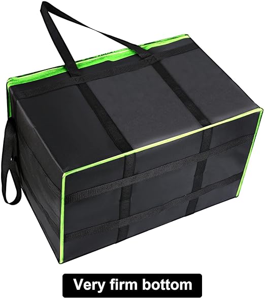2 Pack XXXL-Large Insulated Grocery Shopping Bags, Green, Reusable Bag,Thermal Zipper,Collapsible,Tote,Cooler,Food Transport hot and Cold,Camping,Recycled Material delivery Groceries