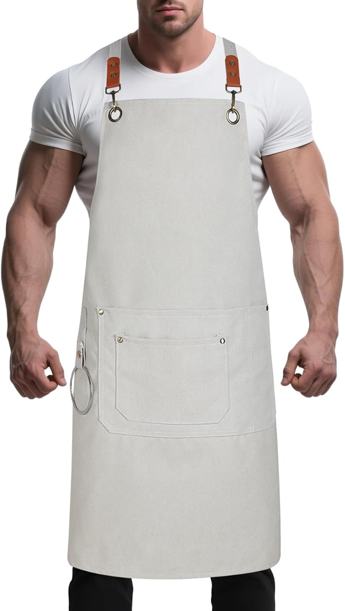 Personalized Aprons Custom Women Men Apron with Pockets Chef for Baking Bbq Grill Embroidered with Name Text