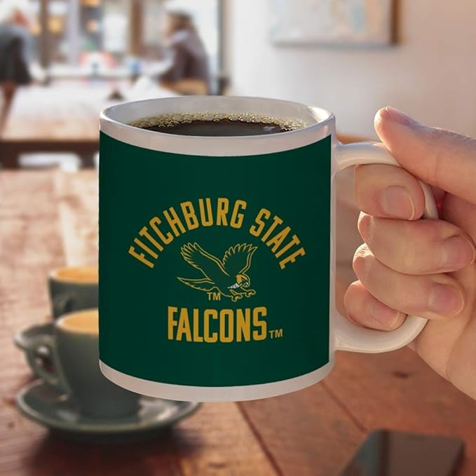 Fitchburg State University Falcons Ceramic Coffee Mug, Novelty Gift Mugs for Coffee, Tea and Hot Drinks, 11oz, White