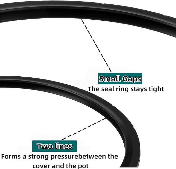 09924 Pressure Canner Sealing Ring & Overpressure Plug for Presto 0128206 0128202 0128203 0128204 0128303 0126306 Pressure Cooker 6 and 8 Quart Cooker Pressure Canner Parts 2-Pack