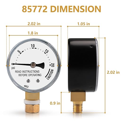 85772 Pressure Cooker Steam Gauge Replacement for Presto Steam Gauge 0175006 0178006 0178107 0178410 0175107 01755 0178001 0178005 0175005, Stainless Steal Canner Pressure Gauge