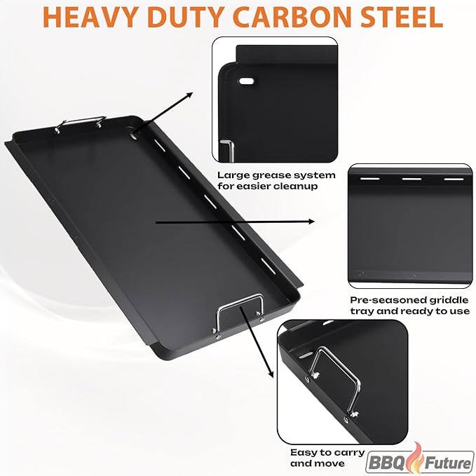 Full Size Griddle Insert with Spatula Set for Charbroil TRU Infrared 3 Burner 463355220 463242516 463242515 466242515 463342420 463243016, Flat Top for Charbroil Grill Replacement Parts G466-2400-W1