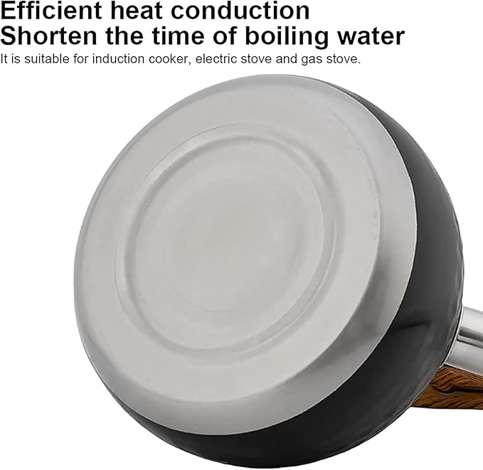 Vilihkc Tea Kettle,3 Quart / 2.8 Stainless Steel Tea Kettles, Food Grade Stovetops Tea pot with Wood Pattern Handle Loud Whistling for Tea, Coffee, Milk etc, Gas Electric Applicable