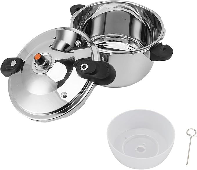 Stainless Steel Pressure Cooker, 80kpa Dual Handle Pressure Canner Large Capacity Pressure Cooking Pot Kitchen Pressure Pan for Gas Stove Electric Stove Induction