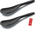 Cooking Spoon for Nonstick Cookwares, VOVOLY Silicone Spoon for Mixing, Scoop, and Scrape,Seamless Design, 12.6'', 2 Pack, Black