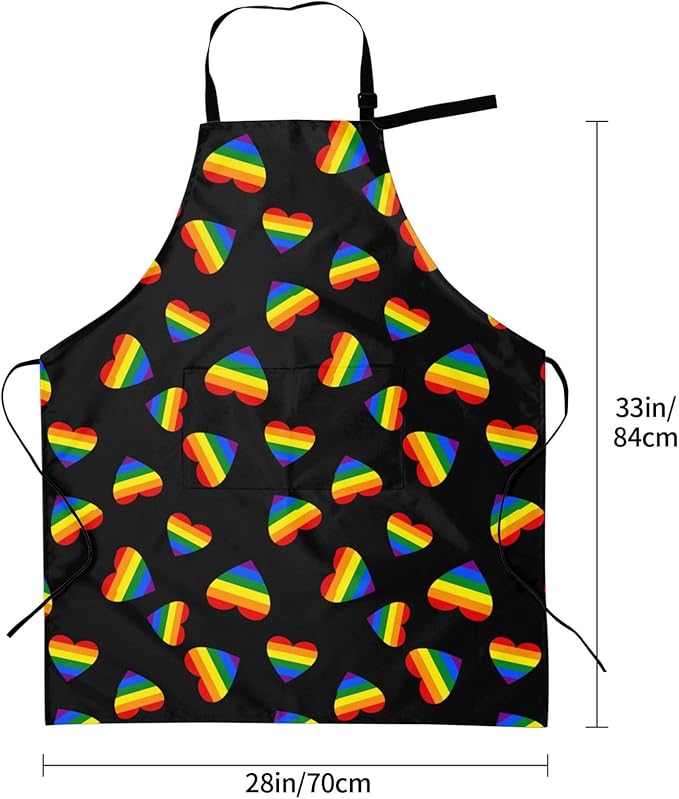 LGBT Aprons Gay Aprons with Pockets and Adjustable Rainbow Apron for Gardening Cooking Kitchen