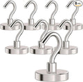 MIKEDE Magnetic Hooks Heavy Duty,120LB+ Strong Magnet with Hook, Super Neodymium Cruise Hooks, Locker Organizer Industrial Hooks for Hanging, Magnetic Hanger for Cruise, Grill - 8 Pack