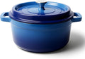 7 Quart Dutch Oven Pot with Lid, Non Stick Enameled Cast Iron Dutch Oven for Bread Baking, Heavy-Duty, Oven Safe Ceramic Cookware Up to 500°F for Baking, Braising, Stews, Roasting, Blue