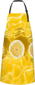 Lemon Apron,Oxford Fabric Adjustable Kitchen Apron with 2 Pockets,Waterproof Cooking Aprons for Men Women Mom Wife Dad,Ideal Gifts for Coffee House,Shop,Baking,BBQ,Housewarming,28x33in