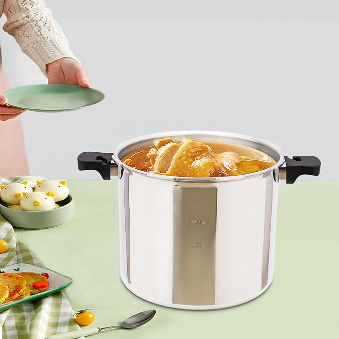 23 Quart Aluminum Pressure Cooker Canning Pressure Cooker With Gauge Explosion Proof Safety Valve Extra-Large Size For Big Canning Jobs