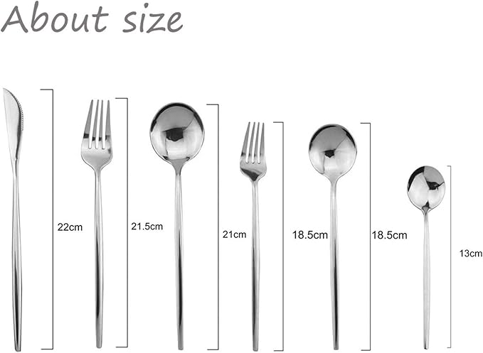 JASHII Silverware Set, Mirror Polished Silver Flatware Cutlery Set Service for 6, Shiny Finish 36 Pieces Stainless Steel Utensils Set Dinner Knife Fork Spoon Dessert Fork Salad Spoon Dishwasher Safe