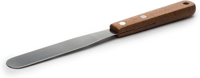 Fox Run Flat Icing Spatula, 4.25-Inch Stainless Steel Blade, Wood Handle, Metallic