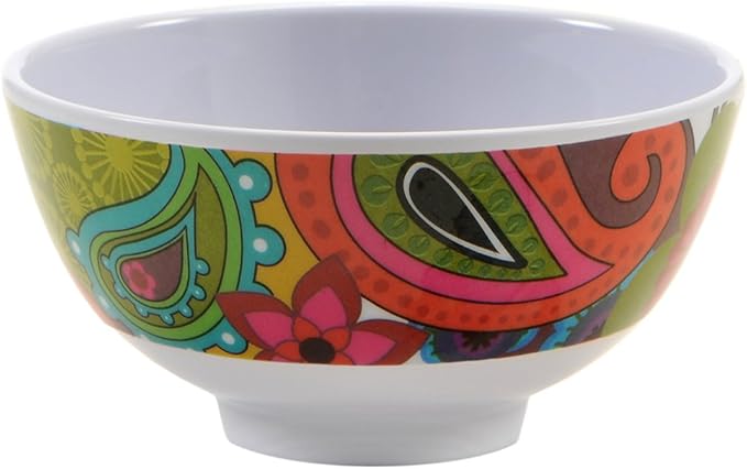 French Bull Melamine Mini Bowl, 4-Piece Set, 10 Fluid Ounces, Small Serving Bowl – Snack, Condiment, Dip, Dessert, Ice Cream – Shatter Proof, Food-Safe, BPA Free, Dishwasher Safe, 4”, Floral