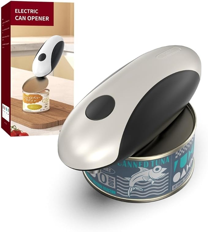 1pc Automatic Can Opener for Kitchen Appliances, One Touch Electric Can Opener, Tin Jar Opener, Ergonomic, Smooth Edge, Food-Safe, Cordless, USB-rechargeable Can Opener for Home, Travel Essentials