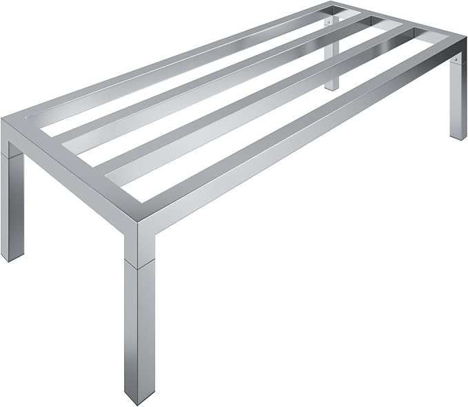 48" Long x 20" Wide | Height: 12" Off The Floor Aluminum Dunnage Rack | Storage in Restaurant, Kitchens and Garages and More!