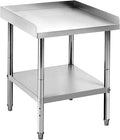 24x24x30 in Stainless Steel Equipment Grill Stand Table 400 LBS Capacity NSF Certified with Adjustable Legs, 2 in Edge Baffle, for Hotel, Home, Commercial Restaurant Kitchen