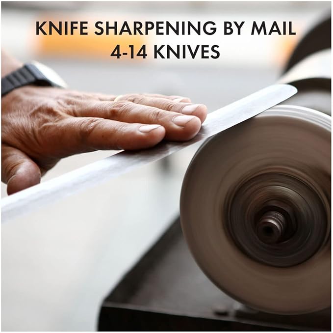 Knife Sharpening Service by Mail, Professional Blade Repair for 14 Knives, Razor Sharp Results, Insured and Trackable Shipping, Knife Aid Kit Included